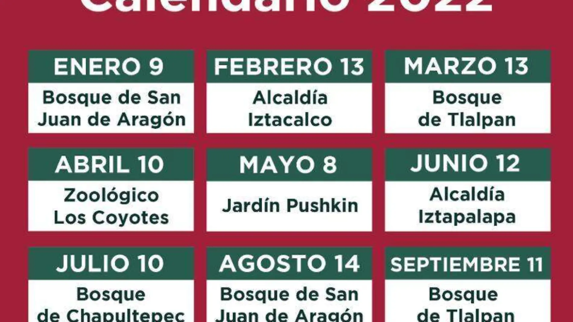 Calendario del Mercado de Trueque